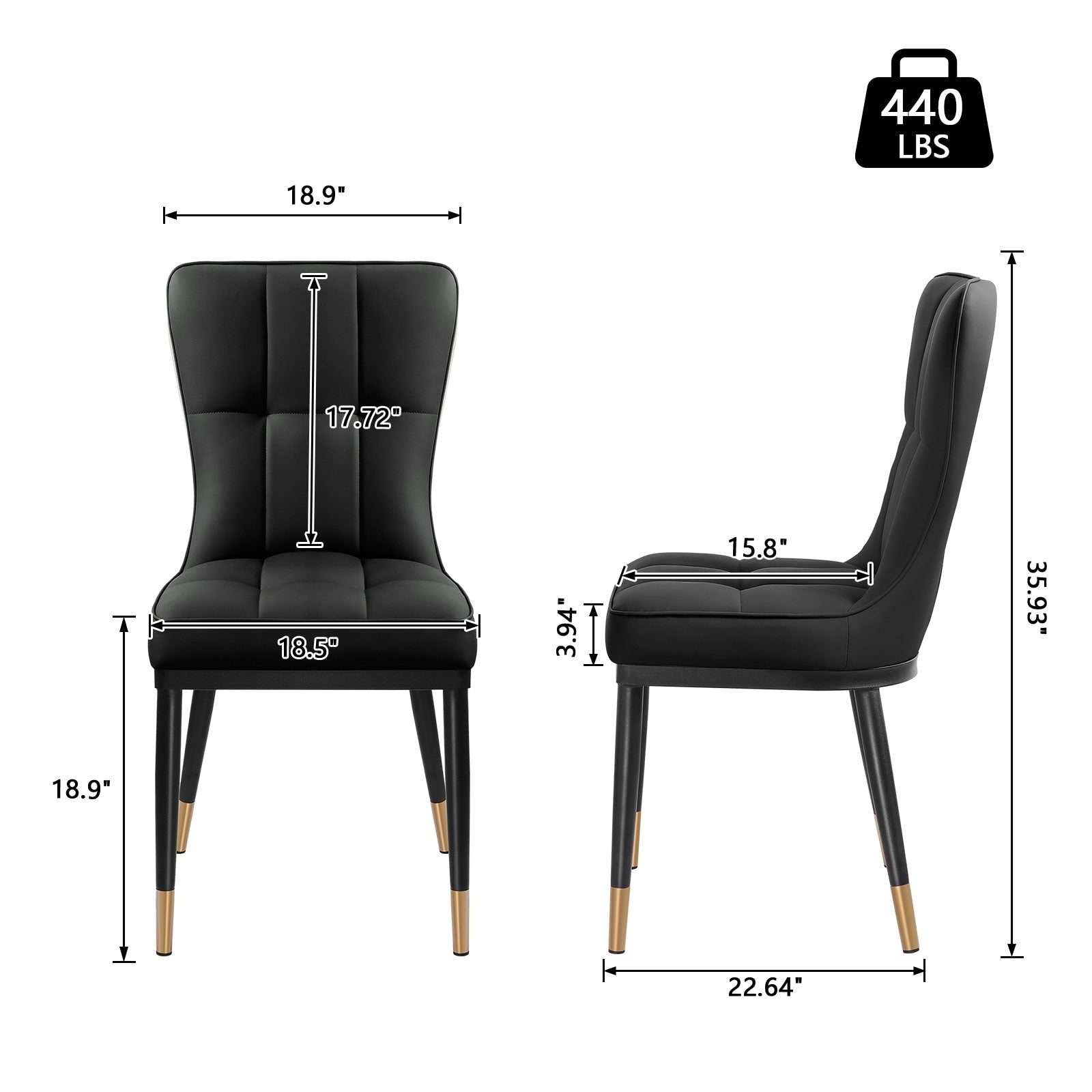 Esszimmerstühle mit Kunstlederbezug, 2er-Set (4er-Pack)