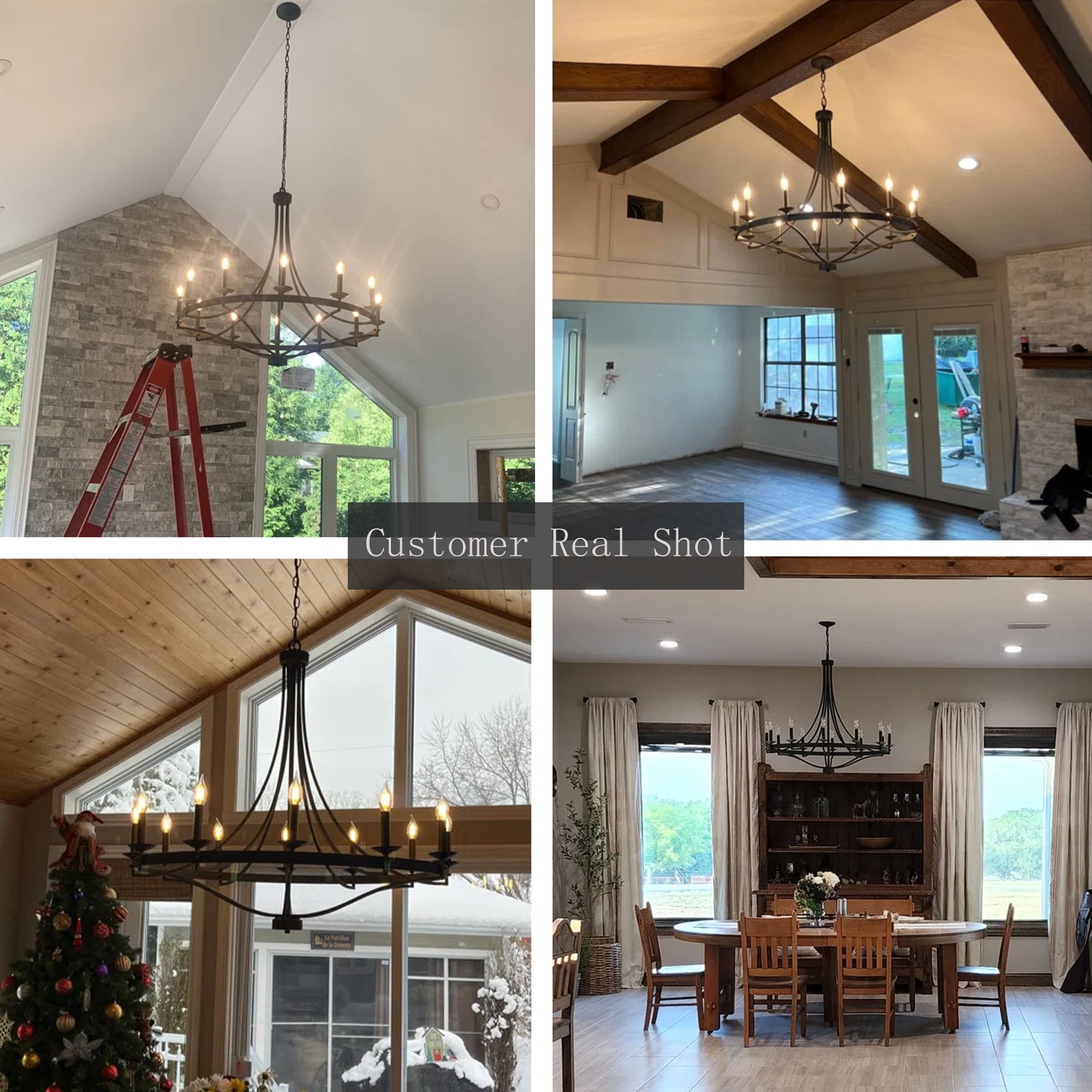 Fidenza 12-flammiger Kronleuchter im modernen Landhausstil mit Wagenrad-Design und UL-Zertifizierung – D40'' * H135''