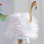 Flamingo-Tischleuchte – Weiß und Gold – 30,5 cm hoch – 30 cm hoch x 19 cm breit x 14 cm tief