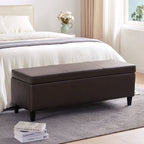 Gepolsterter, rechteckiger Aufbewahrungshocker (50,3 x 17,5 x 18 cm) – Kunstleder