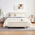 Gepolsterter, rechteckiger Aufbewahrungshocker (50,3 x 17,5 x 18 cm) – Kunstleder