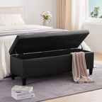 Gepolsterter, rechteckiger Aufbewahrungshocker (50,3 x 17,5 x 18 cm) – Kunstleder