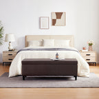 Gepolsterter, rechteckiger Aufbewahrungshocker (50,3 x 17,5 x 18 cm) – Kunstleder