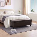 Gepolsterter, rechteckiger Aufbewahrungshocker (50,3 x 17,5 x 18 cm) – Kunstleder