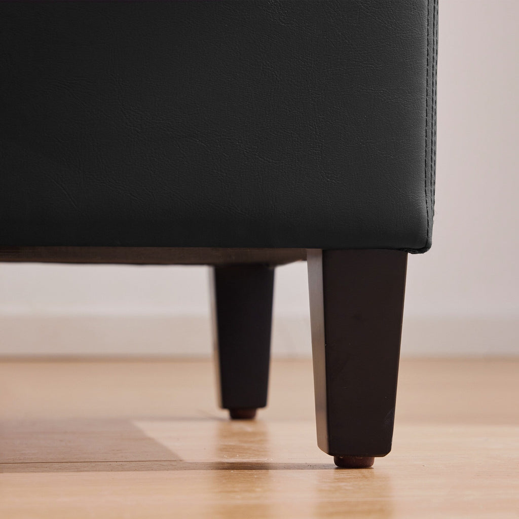 Gepolsterter, rechteckiger Aufbewahrungshocker (50,3 x 17,5 x 18 cm) – Kunstleder