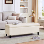 Gepolsterter, rechteckiger Aufbewahrungshocker (50,3 x 17,5 x 18 cm) – Kunstleder