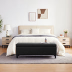 Gepolsterter, rechteckiger Aufbewahrungshocker (50,3 x 17,5 x 18 cm) – Kunstleder