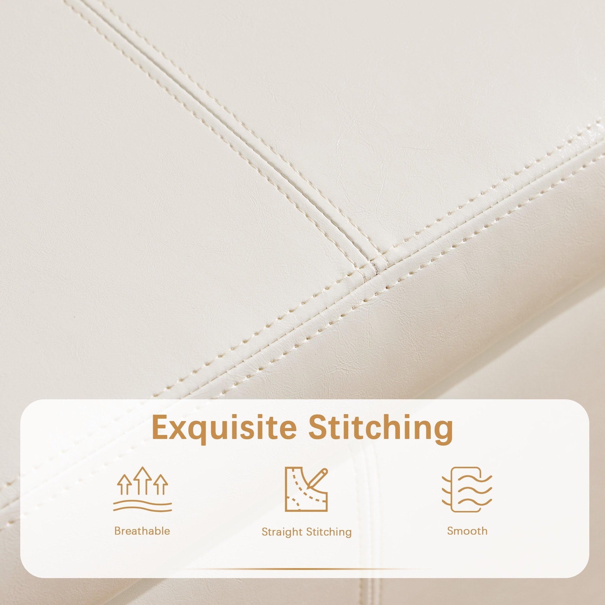 Gepolsterter, rechteckiger Aufbewahrungshocker (50,3 x 17,5 x 18 cm) – Kunstleder