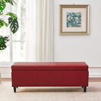 Gepolsterter, rechteckiger Aufbewahrungshocker (50,3 x 17,5 x 18 cm) – Kunstleder