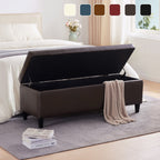 Gepolsterter, rechteckiger Aufbewahrungshocker (50,3 x 17,5 x 18 cm) – Kunstleder