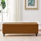 Gepolsterter, rechteckiger Aufbewahrungshocker (50,3 x 17,5 x 18 cm) – Kunstleder