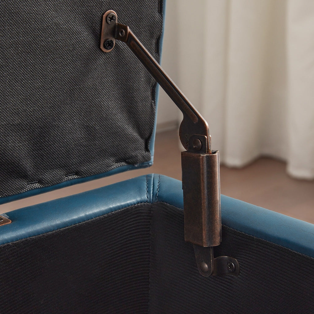 Gepolsterter, rechteckiger Aufbewahrungshocker (50,3 x 17,5 x 18 cm) – Kunstleder