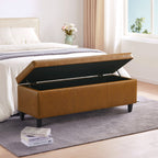 Gepolsterter, rechteckiger Aufbewahrungshocker (50,3 x 17,5 x 18 cm) – Kunstleder