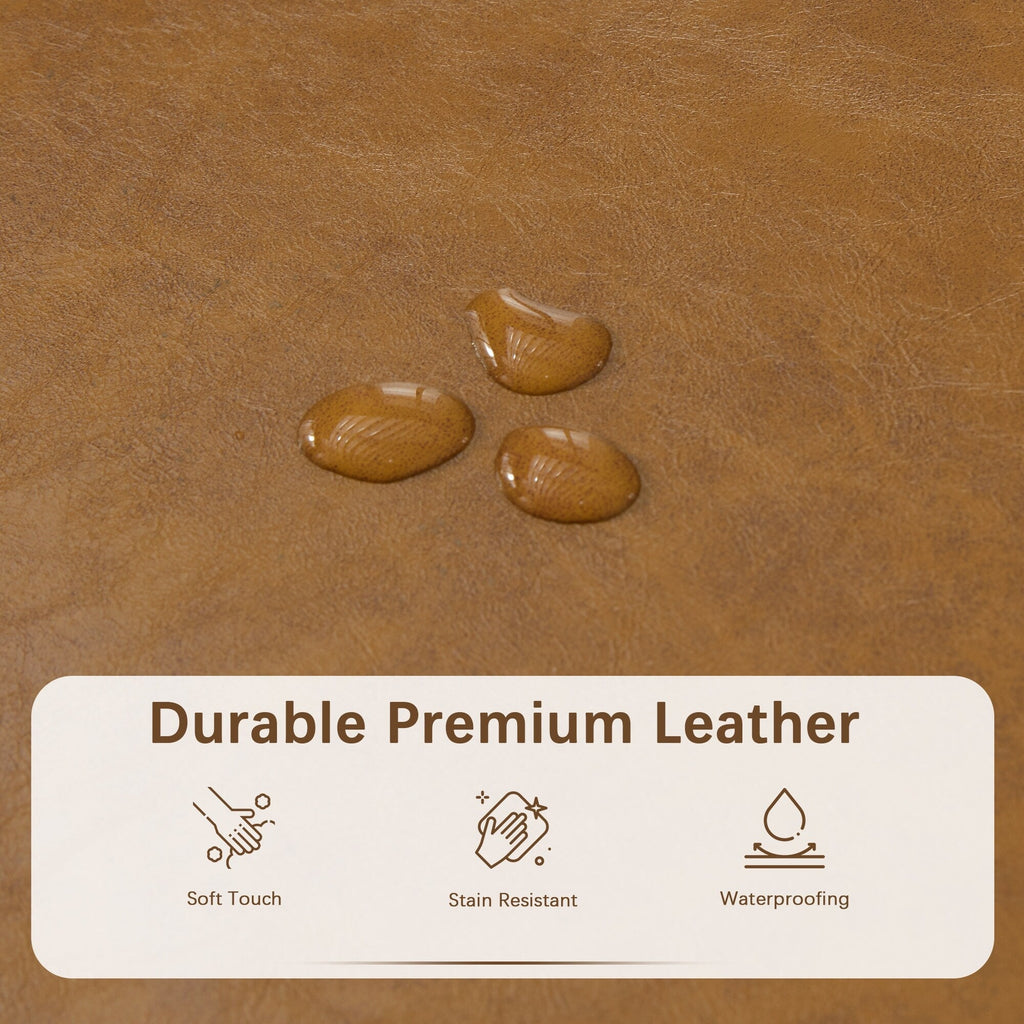 Gepolsterter, rechteckiger Aufbewahrungshocker (50,3 x 17,5 x 18 cm) – Kunstleder