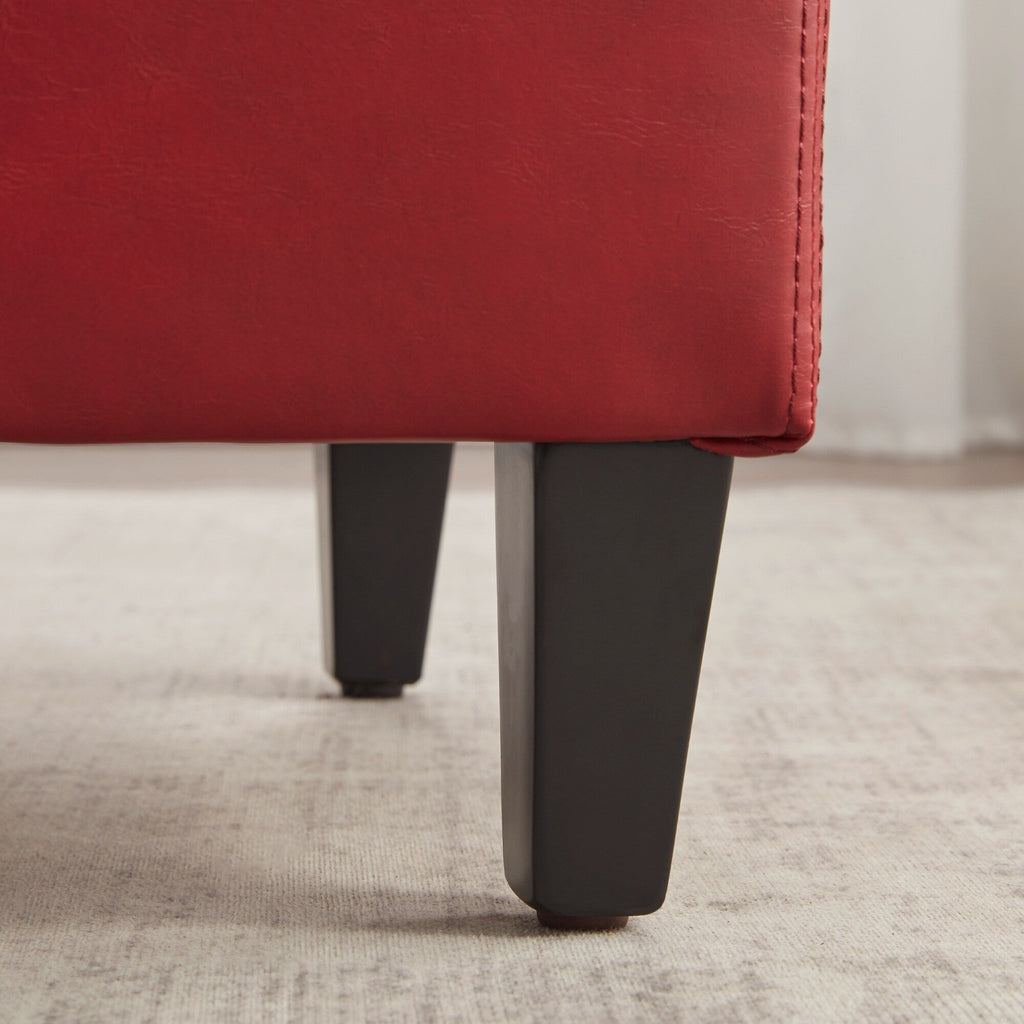 Gepolsterter, rechteckiger Aufbewahrungshocker (50,3 x 17,5 x 18 cm) – Kunstleder