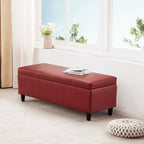 Gepolsterter, rechteckiger Aufbewahrungshocker (50,3 x 17,5 x 18 cm) – Kunstleder