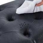 Schuhbank mit Stauraum, Stoffbezug, Massivholz, 43 Zoll (ca. 109 cm) lange, gepolsterte Bank für Wohnzimmer und Schlafzimmer