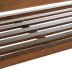 Schuhbank mit Stauraum, Stoffbezug, Massivholz, 43 Zoll (ca. 109 cm) lange, gepolsterte Bank für Wohnzimmer und Schlafzimmer