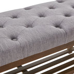 Schuhbank mit Stauraum, Stoffbezug, Massivholz, 43 Zoll (ca. 109 cm) lange, gepolsterte Bank für Wohnzimmer und Schlafzimmer