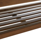 Schuhbank mit Stauraum, Stoffbezug, Massivholz, 43 Zoll (ca. 109 cm) lange, gepolsterte Bank für Wohnzimmer und Schlafzimmer