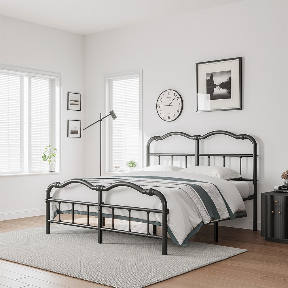 14 Zoll hohes, robustes Metallbettgestell im Vintage-Stil, Tragkraft bis zu 2500 Pfund, einfache Montage und kein Quietschen