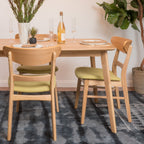 Abrielle Esszimmerstuhl im Mid-Century-Modern-Stil aus gepolstertem Gummibaumholz (2er-Set) von Christopher Knight Home