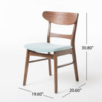 Abrielle Esszimmerstuhl im Mid-Century-Modern-Stil aus gepolstertem Gummibaumholz (2er-Set) von Christopher Knight Home