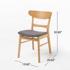 Abrielle Esszimmerstuhl im Mid-Century-Modern-Stil aus gepolstertem Gummibaumholz (2er-Set) von Christopher Knight Home