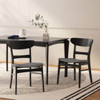 Abrielle Esszimmerstuhl im Mid-Century-Modern-Stil aus gepolstertem Gummibaumholz (2er-Set) von Christopher Knight Home