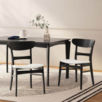 Abrielle Esszimmerstuhl im Mid-Century-Modern-Stil aus gepolstertem Gummibaumholz (2er-Set) von Christopher Knight Home