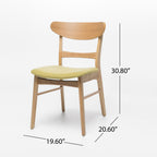 Abrielle Esszimmerstuhl im Mid-Century-Modern-Stil aus gepolstertem Gummibaumholz (2er-Set) von Christopher Knight Home