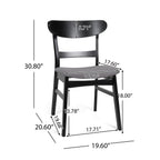 Abrielle Esszimmerstuhl im Mid-Century-Modern-Stil aus gepolstertem Gummibaumholz (2er-Set) von Christopher Knight Home