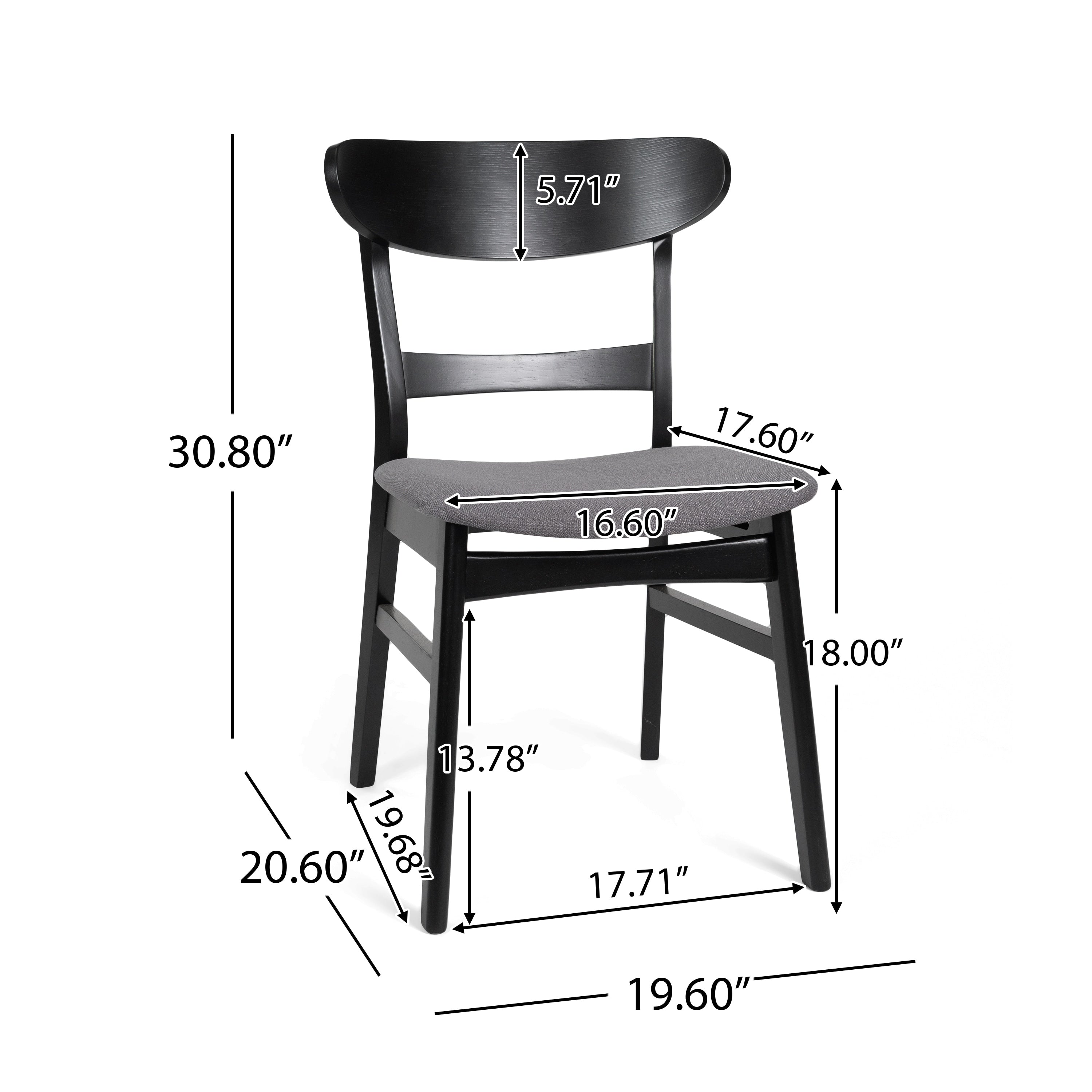 Abrielle Esszimmerstuhl im Mid-Century-Modern-Stil aus gepolstertem Gummibaumholz (2er-Set) von Christopher Knight Home