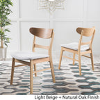 Abrielle Esszimmerstuhl im Mid-Century-Modern-Stil aus gepolstertem Gummibaumholz (2er-Set) von Christopher Knight Home