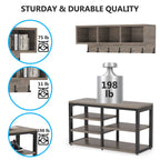 Garderobenständer-Schuhbank-Set für den Eingangsbereich, industrieller Garderobenständer