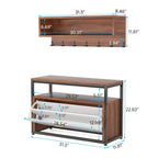 Garderobenständer-Schuhbank-Set für den Eingangsbereich, industrieller Garderobenständer