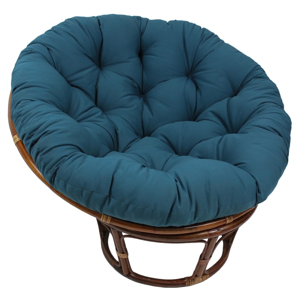 Bali Papasan-Sessel aus Rattan (107 cm) mit Twill-Kissen
