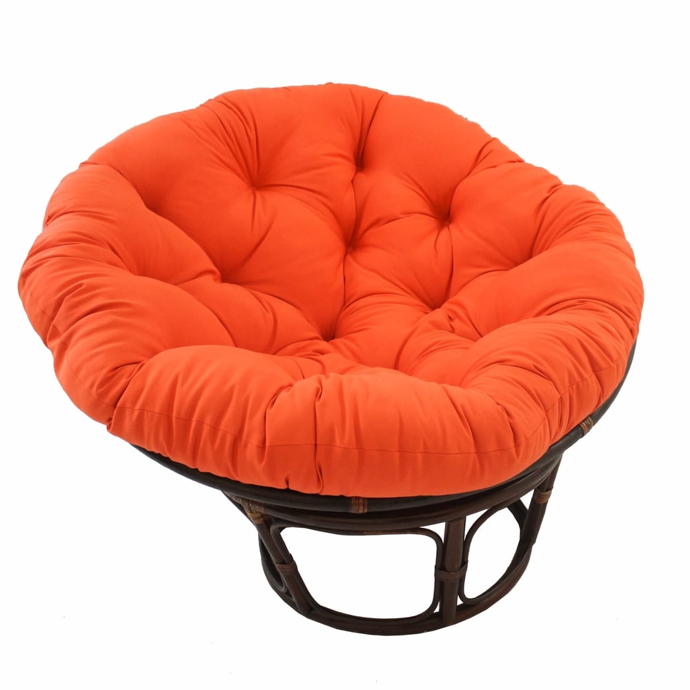 Bali Papasan-Sessel aus Rattan (107 cm) mit Twill-Kissen
