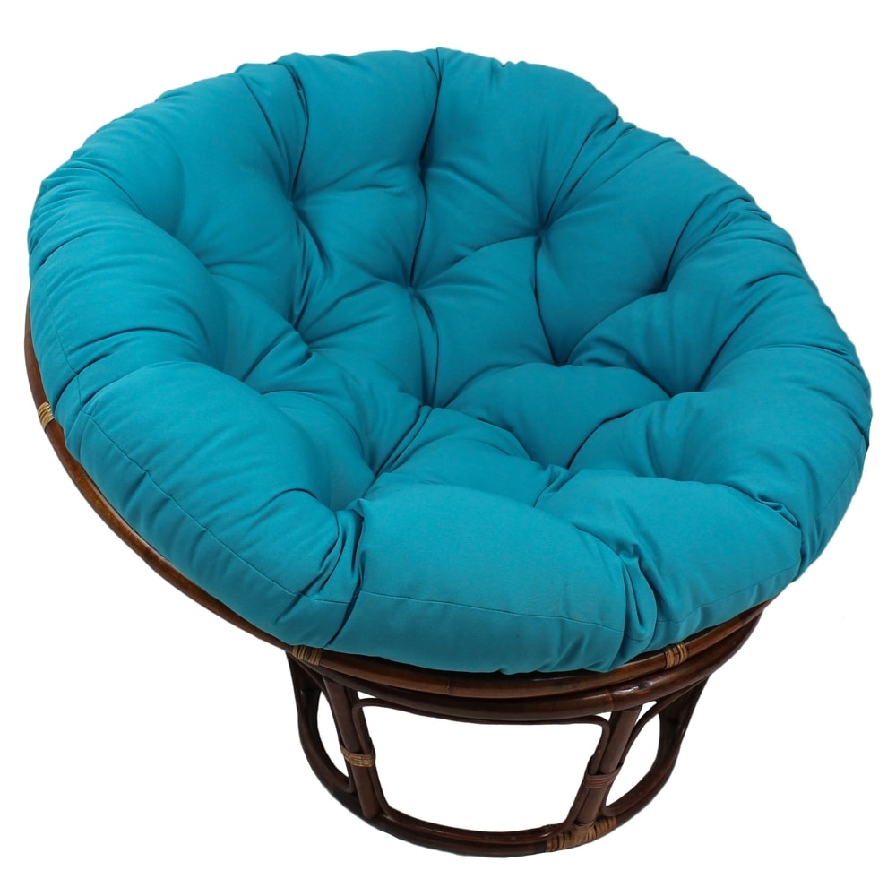 Bali Papasan-Sessel aus Rattan (107 cm) mit Twill-Kissen