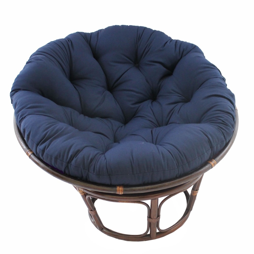 Bali Papasan-Sessel aus Rattan (107 cm) mit Twill-Kissen