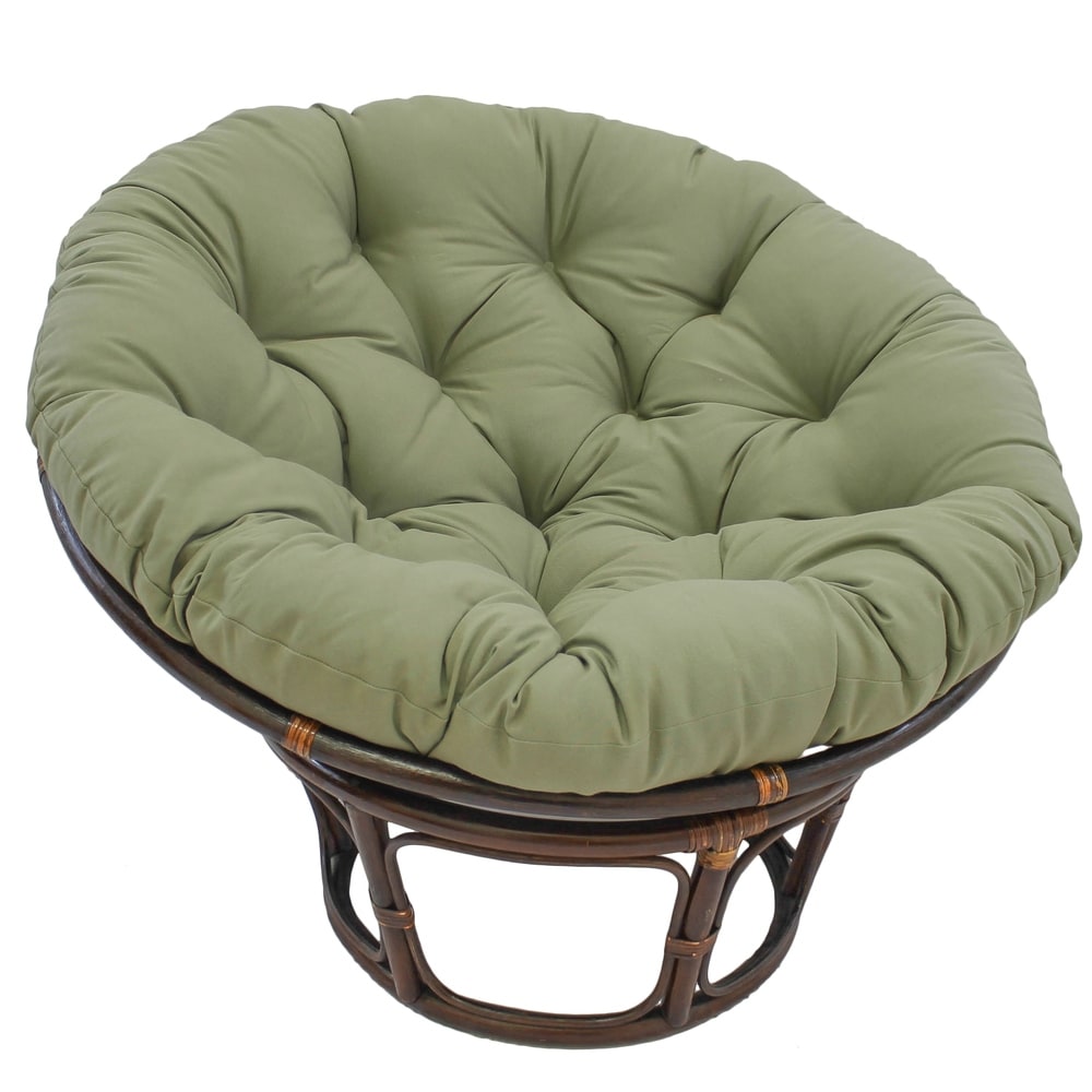 Bali Papasan-Sessel aus Rattan (107 cm) mit Twill-Kissen
