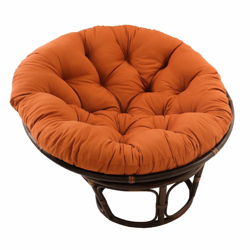 Bali Papasan-Sessel aus Rattan (107 cm) mit Twill-Kissen