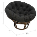 Bali Papasan-Sessel aus Rattan (107 cm) mit Twill-Kissen