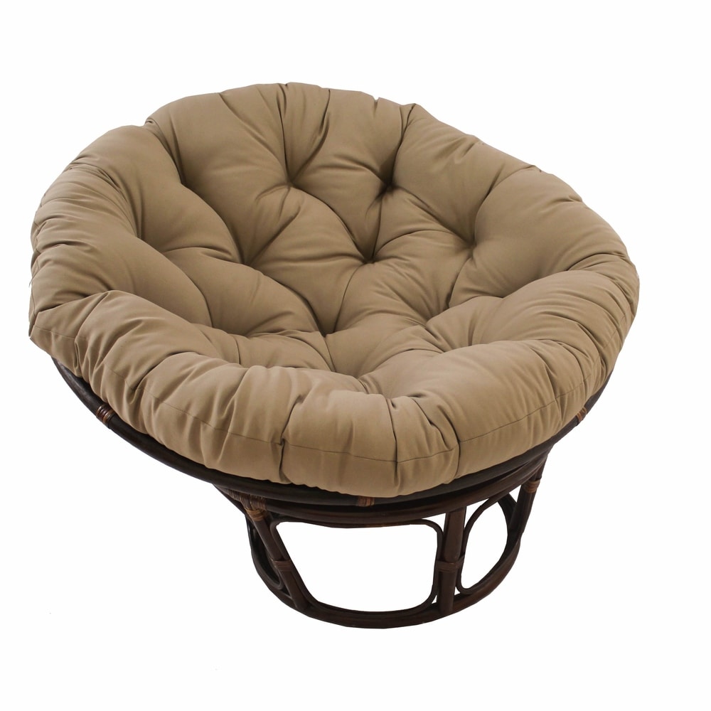 Bali Papasan-Sessel aus Rattan (107 cm) mit Twill-Kissen