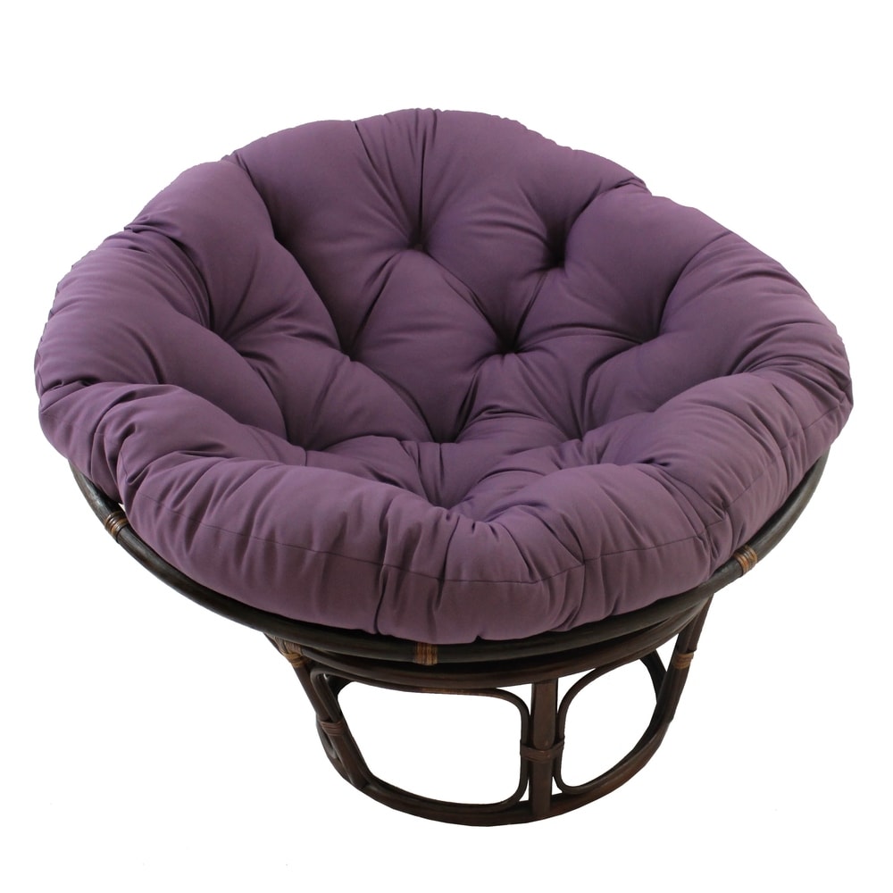 Bali Papasan-Sessel aus Rattan (107 cm) mit Twill-Kissen