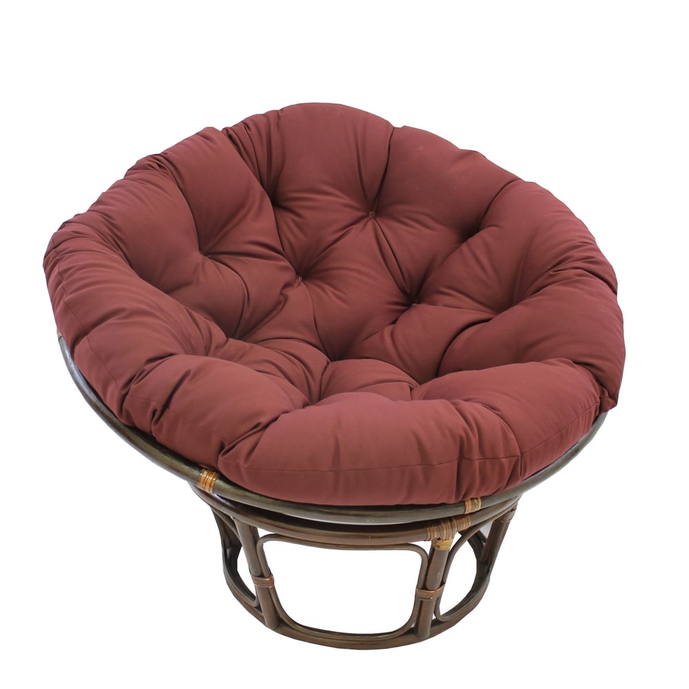 Bali Papasan-Sessel aus Rattan (107 cm) mit Twill-Kissen
