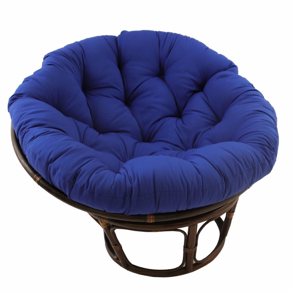 Bali Papasan-Sessel aus Rattan (107 cm) mit Twill-Kissen