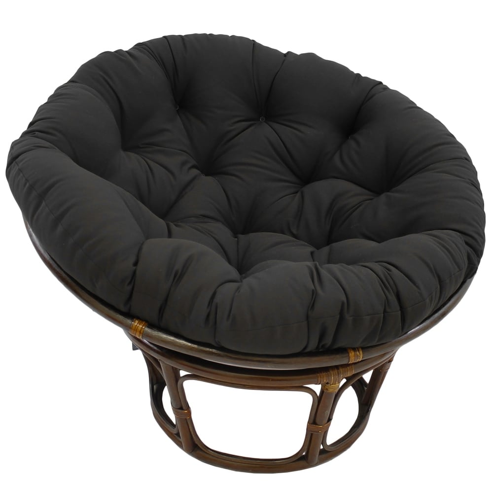 Bali Papasan-Sessel aus Rattan (107 cm) mit Twill-Kissen