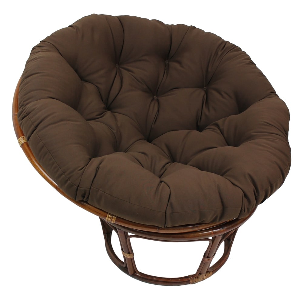 Bali Papasan-Sessel aus Rattan (107 cm) mit Twill-Kissen