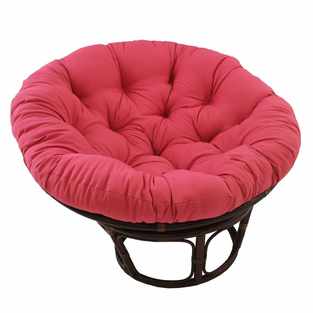 Bali Papasan-Sessel aus Rattan (107 cm) mit Twill-Kissen